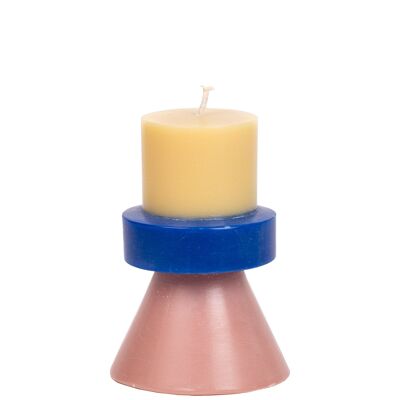 Bougie Stack Mini - Crème / Bleu marine / Saumon