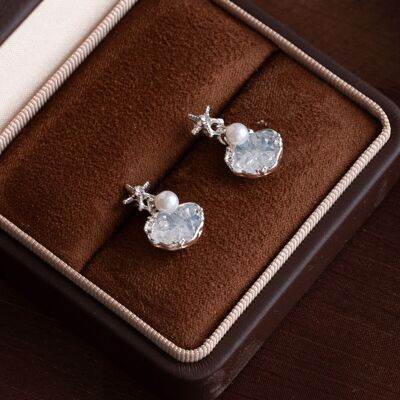 Whispering Shoreline Pearl Drop Earrings