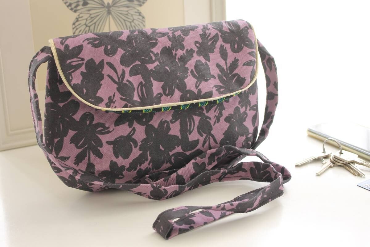 Borsa Anaé nera e viola