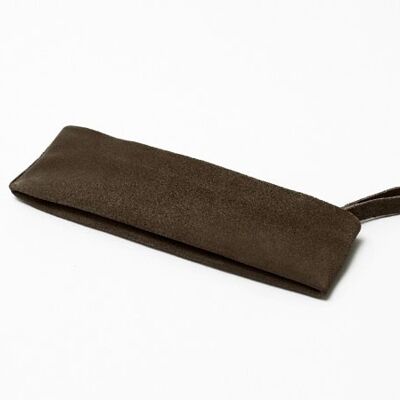 Zipped leather case XS Suede