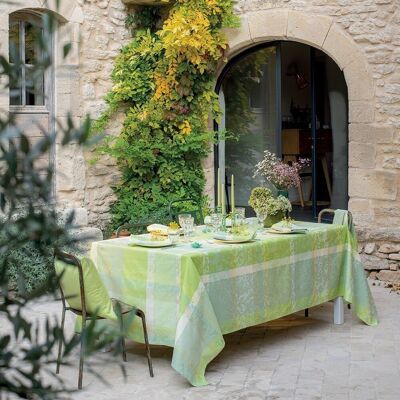 Nappe Enduite Mille Dentelles Prairie 100% Coton 175 x 250 cm