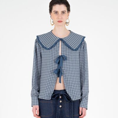 Blusa con stampa tartan mistica