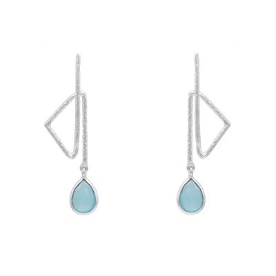 Irene Silver Light Blue Earrings