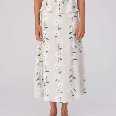 Falda con estampado de flores de arlequín de verano