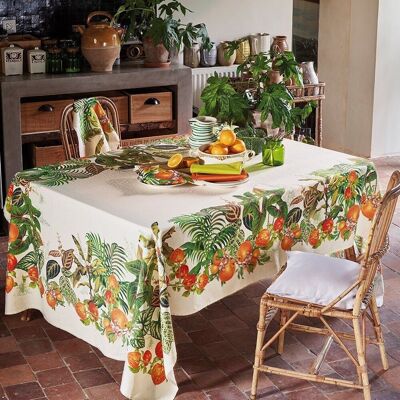 Nappe Vintage Garden Natural 100% Pur Lin 115 x 115 cm