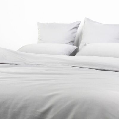 Housse de couette Ava Blanc 100% Satin de Coton 240cm(l)x220cm(L)