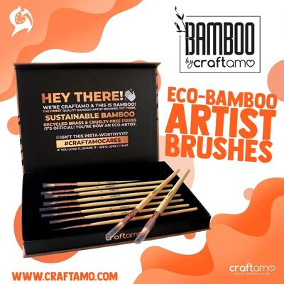 ECO BAMBOO PAINT BRUSHES (Set of 10 Artist Bruhses)