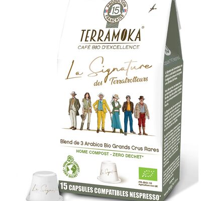 Caffè biologico 15 capsule zero waste - arabica India, Etiopia, Brasile - La Signature