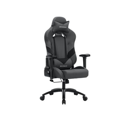 Silla gaming con cojín lumbar gris