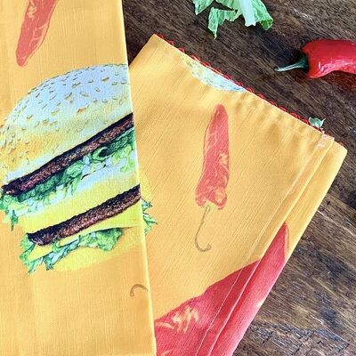 ‘Chilli Burger’ Tea Towel