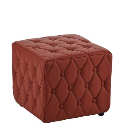 Banila cube d'assise cognac 41,5x41,5x41,5 cuir artificiel cognac Bois