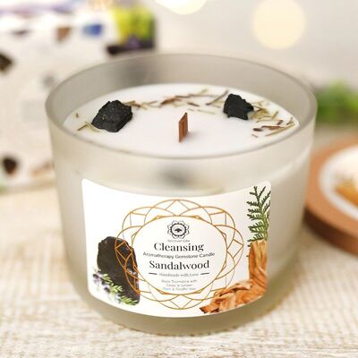 Cleaning - Sandalwood semiprecious stone candle