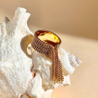 Bague Acier Inoxydable Chaînette Bohème Chic Ajustable