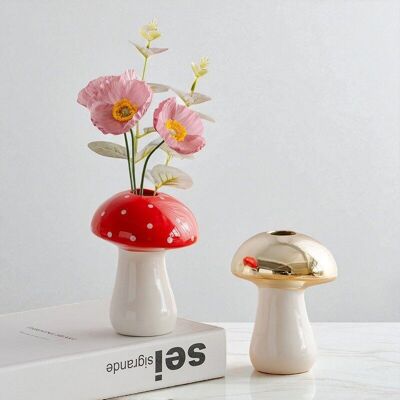 Mushroom Ceramic Vase – Home Decor & Tabletop Accent