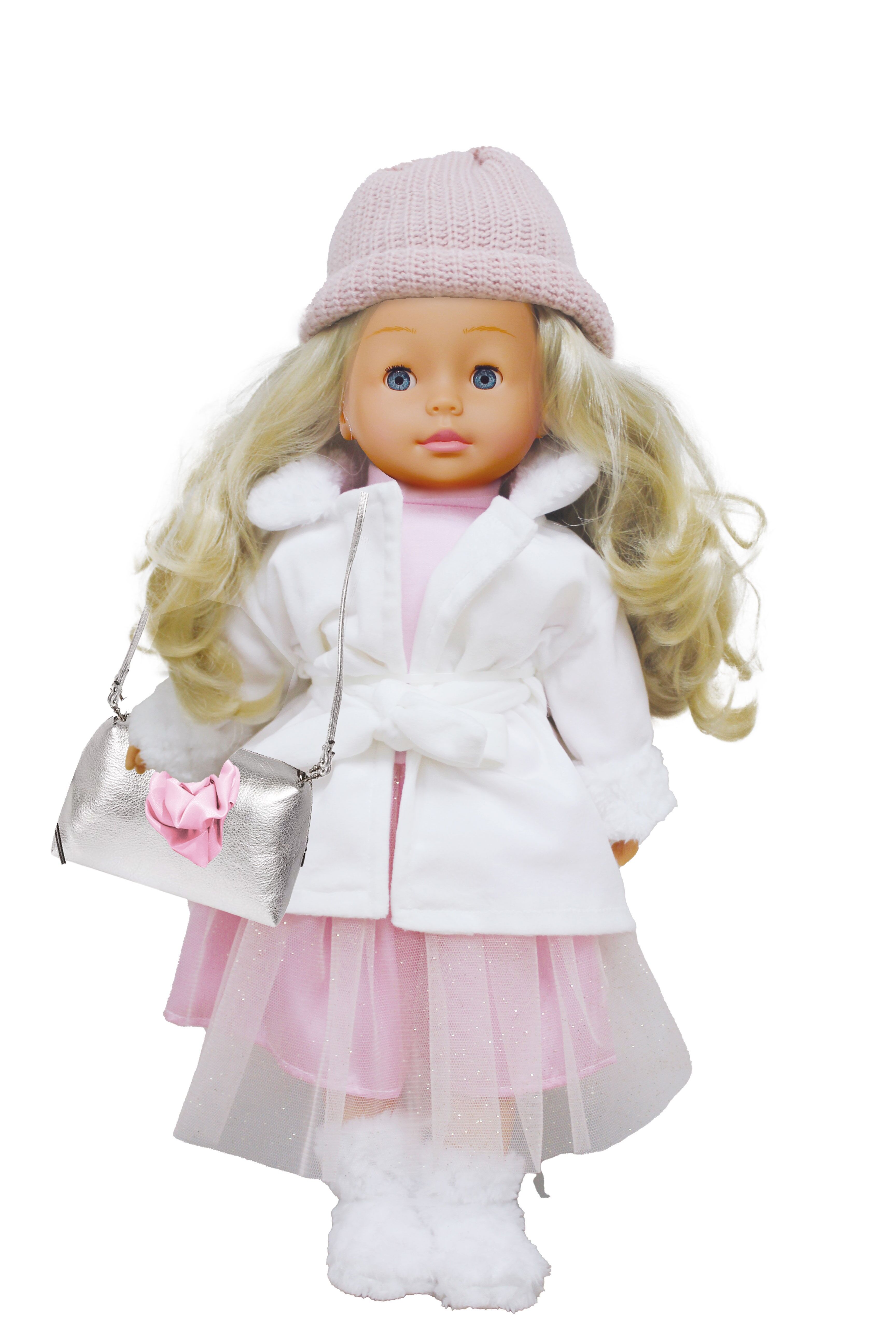 Bambola Bambolina in camice bianco - 46 cm - con accessori per capelli - parla e canta