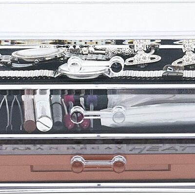 Organizzatore per trucco in acrilico trasparente con 3 cassetti grandi per set di cosmetici, espositore con coperture protettive, per camera da letto, bagno, cassettiera
