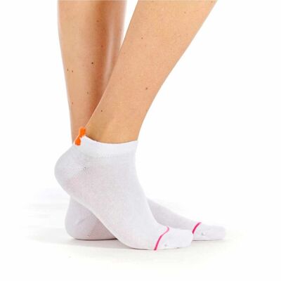 Calcetines de algodón blanco con tira de mariposa talla 36/41.
