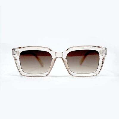 Gafas de sol con montura cuadrada translúcida gruesa de estilo retro