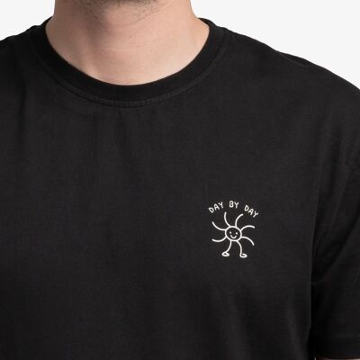 Camiseta orgánica Día a Día - Camiseta negra de algodón con estampado