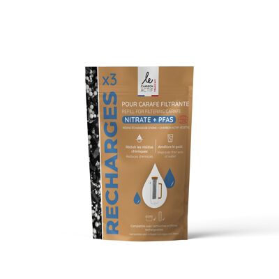Recharge Cartouche filtrante spécial Nitrates & PFAS pour carafe filtrante 3X75g
