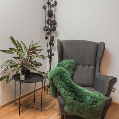 Green Dyed Genuine Sheepskin, Decorative sheepskin with a distinctive color, Sheep Skin Rug Pelt, Soft Wool Throw, Hygge (101-120cm)