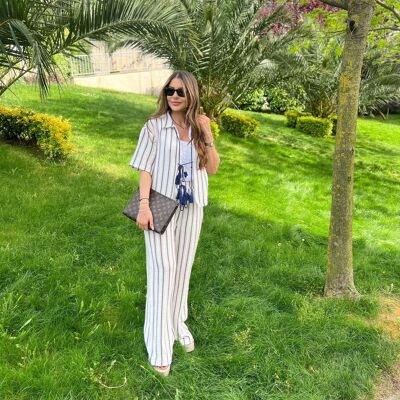 NARS high-waisted striped mesh pants