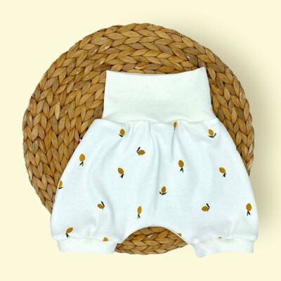 Grow-with-me baby shorts – Lemonade | 2 sizes covering from 6 months to 5 years