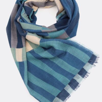 Wool scarf NEW STRIPES – blue