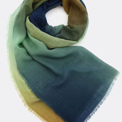 Wool scarf LIGHTS – green / blue