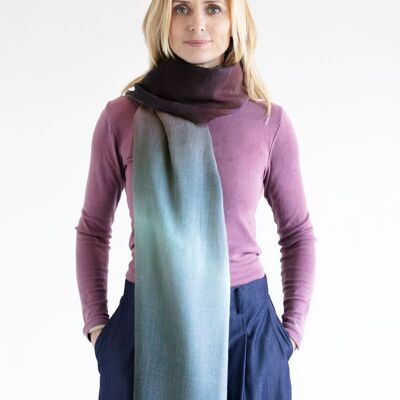Bufanda de lana LUCES – morado/azul