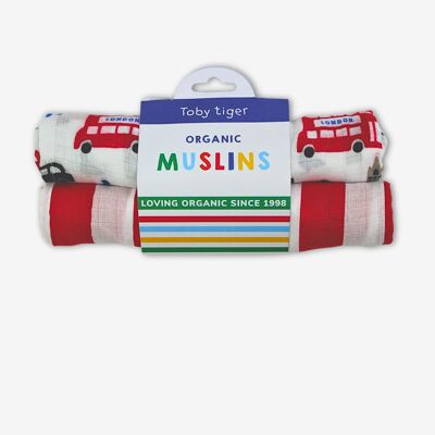 Confezione da 2 mussole Organic London Print