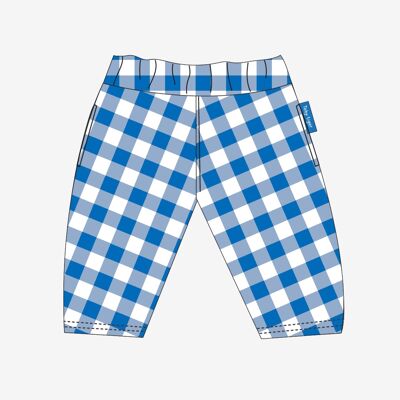 Pantaloni in tessuto a quadretti blu biologico