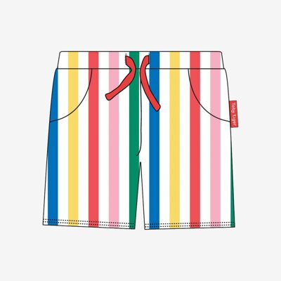Pantaloncini in tessuto organico Happy Stripe