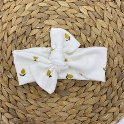 Diadema de punto acanalado para bebés y niños pequeños - Ajustable - Limonada
