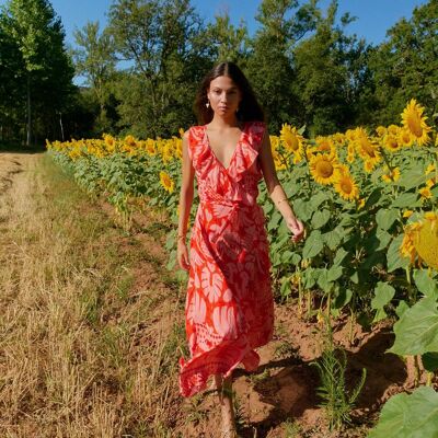ROBE LONGUE ROUGE ACAPULCO