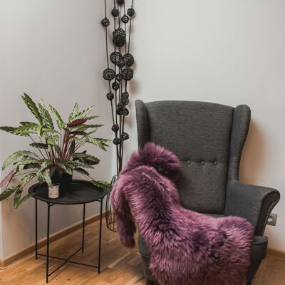 Purple / Violet Dyed Genuine Sheepskin Lambskin Sheep Skin Rug Pelt Soft Wool Throw, schaffell Hygge (101-120cm)