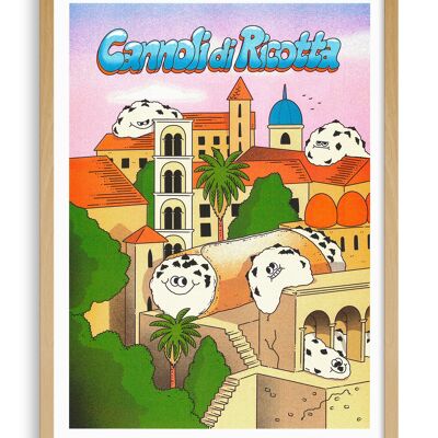 Poster A3 - Cannoli di ricotta a Palermo - Lauren Martin