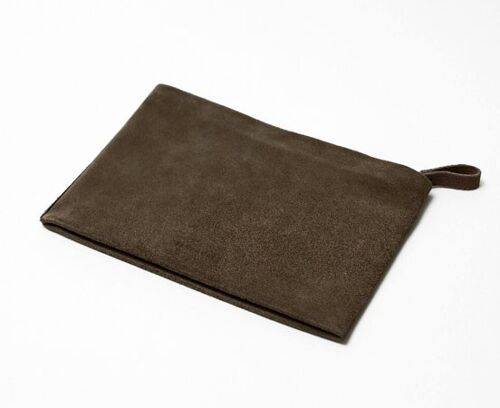 Pochette en cuir suédé S