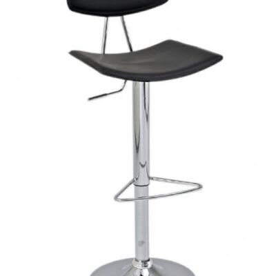 Bar stool Stockholm black 39x43x105 black artificial leather Chromed metal