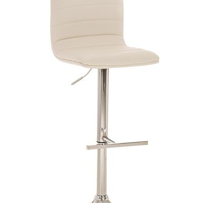 Sgabello da bar Valencia bianco 45x40x90 pelle sintetica bianca metallo cromato
