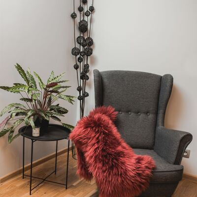 Tapis en peau de mouton teinté bordeaux/rouge Tapis Incroyable peau de mouton Peau de mouton Cuir Peau de mouton Tapis Tapis, Schaffell Hygge (101-120 cm)