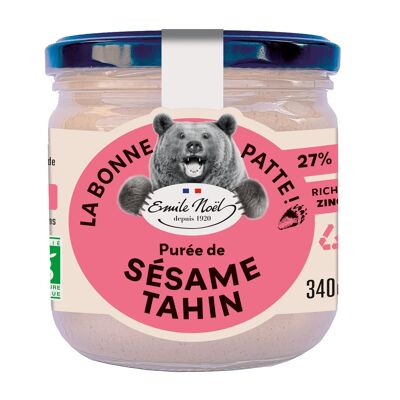 Purée biologique de sésame Tahini pot en verre 340 gr