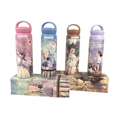Bouteille isotherme pour femme avec motif de poupée en bonbon