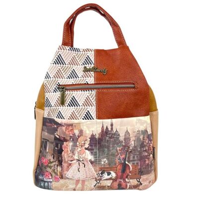 Amplia Mochila Sintética Muñeca Sweet Candy de Mujer