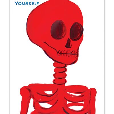 Divertida postal artística A6 de David Shrigley: Sé tú mismo