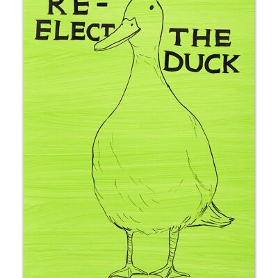 Divertida postal artística A6 de David Shrigley: Reelijan al pato