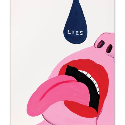 Carte postale humoristique A6 de David Shrigley : Mensonges