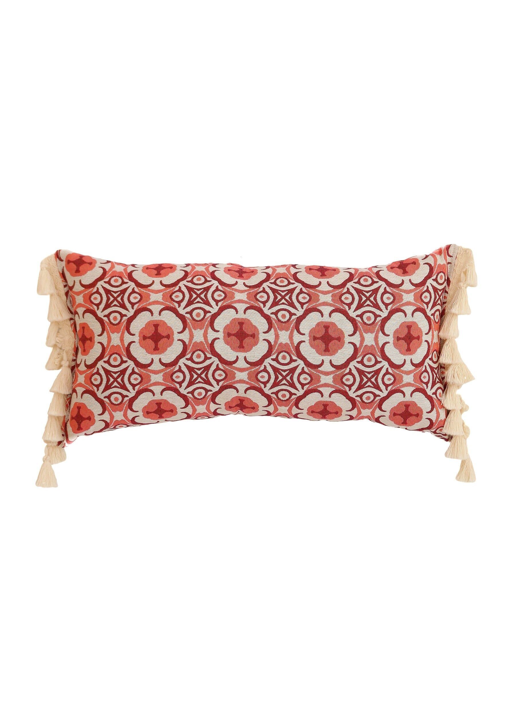 "Marguerite daisy" bolster with fringe