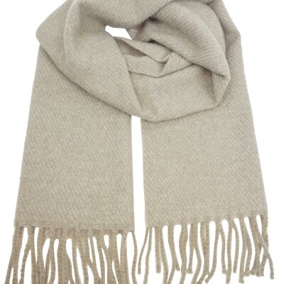Plain wool scarf with fringes YF6632