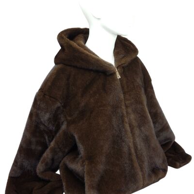 MT090 Faux Fur Hooded Jacket